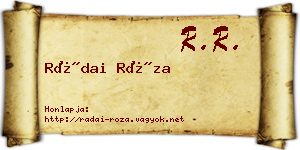 Rádai Róza névjegykártya